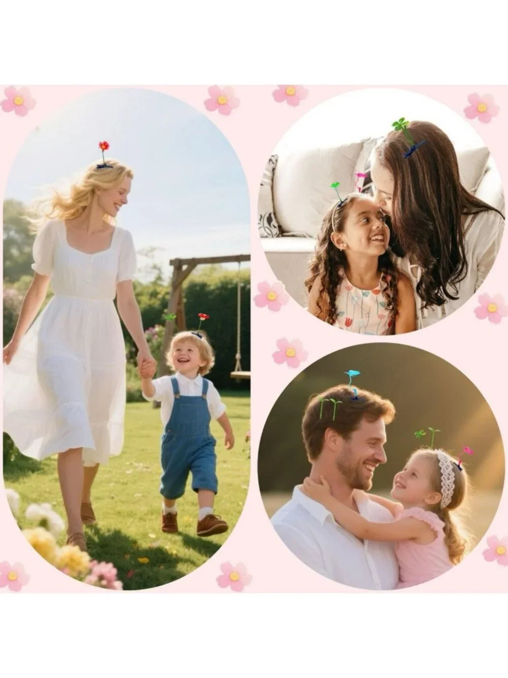 100 Pcs Flower & Mushroom Hair Clips - Rave Accessories for Women & Kids